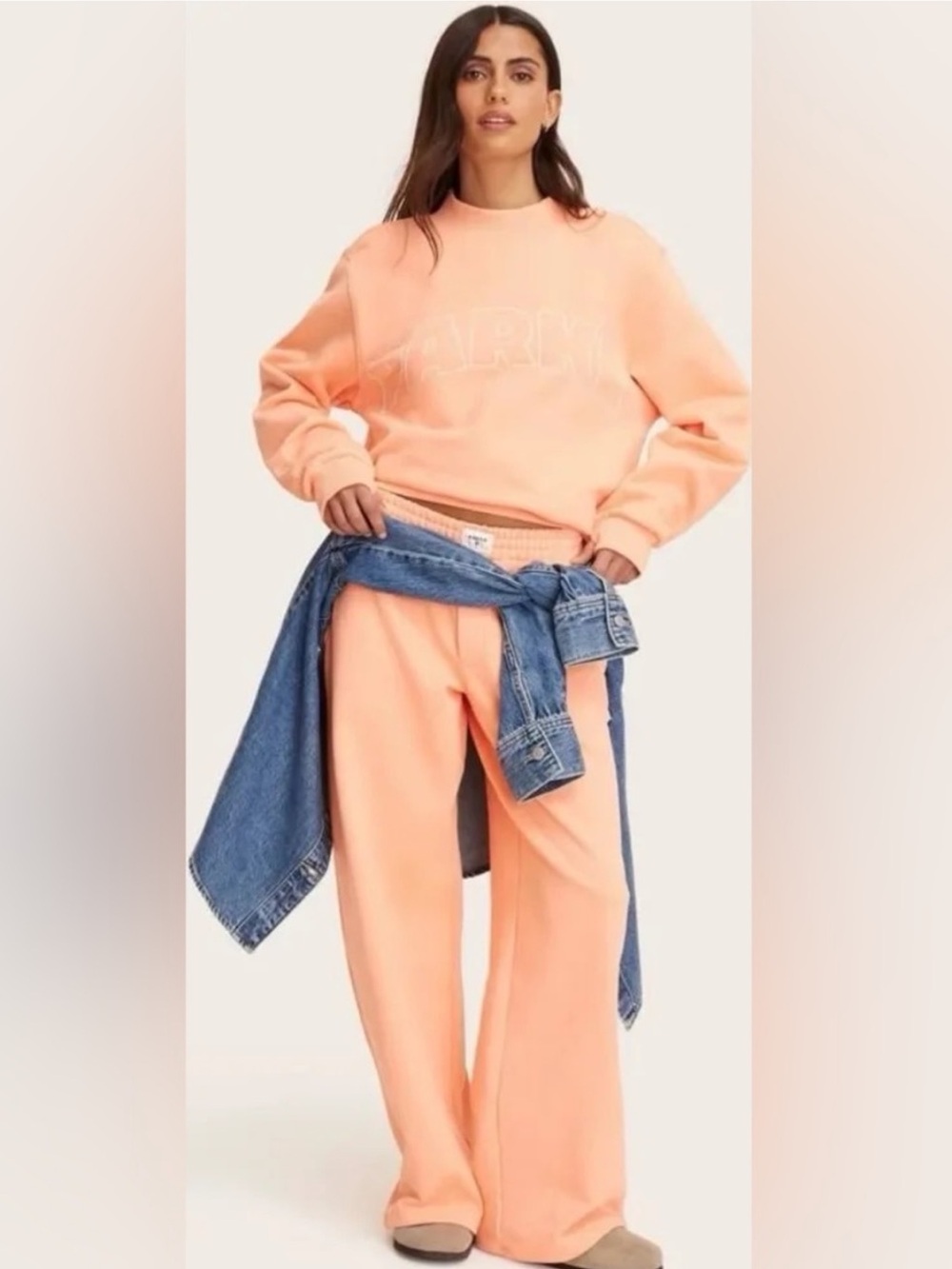 Parke x Target High-Rise Boxer Sweatpants Peach Orange, Size Small NWT